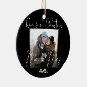 Custom | Unsere ersten Weihnachten als Mr. & Mrs. Keramik Ornament (Rechts)