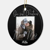 Custom | Unsere ersten Weihnachten als Mr. & Mrs. Keramik Ornament (Links)