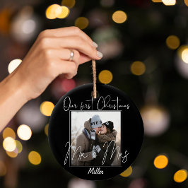 Custom | Unsere ersten Weihnachten als Mr. & Mrs. Keramik Ornament