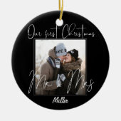 Custom | Unsere ersten Weihnachten als Mr. & Mrs.  Keramik Ornament (Vorne)