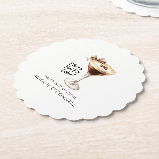 Custom Untersetzer 18. Geburtstag Espresso Martini (angewinkelt)