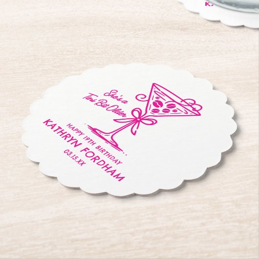 Custom Untersetzer 19. Geburtstag Espresso Martini (angewinkelt)