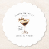 Custom Untersetzer 70. Geburtstag Espresso Martini (Vorderseite)