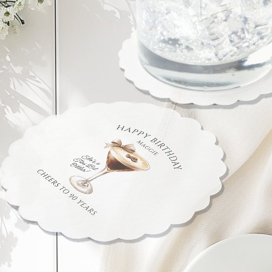 Custom Untersetzer 90. Geburtstag Espresso Martini