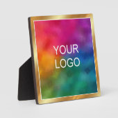 Custom Upload Business Logo Glamour Gold Easel Fotoplatte (Vorderseite)