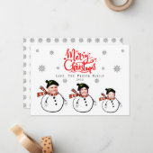 Custom Upload Foto Snowmen vor Weihnachten Mitteilungskarte (Vorderseite/Rückseite Beispiel)