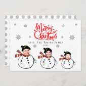 Custom Upload Foto Snowmen vor Weihnachten Mitteilungskarte (Vorne/Hinten)