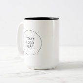 Custom Upload Your Company Logo Elegant Modern Zweifarbige Tasse (Vorderseite Links)