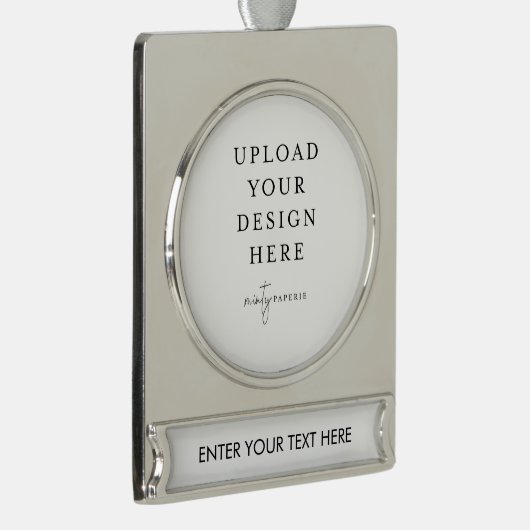 Custom Upload your Photo Banner-Ornament Silber (Rechts)