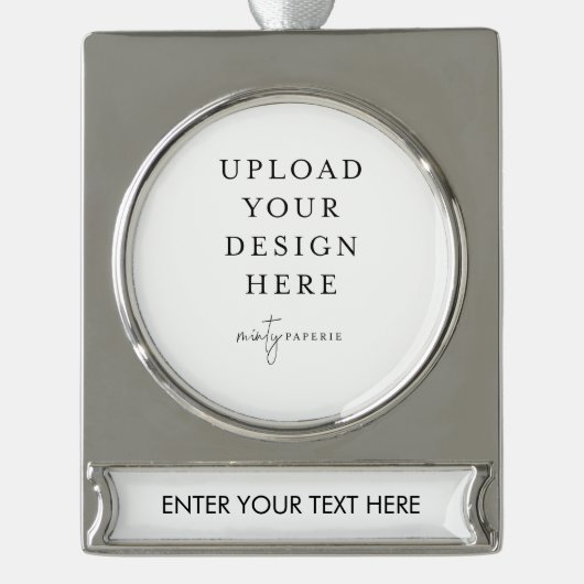 Custom Upload your Photo Banner-Ornament Silber (Vorderseite)