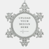 Custom Upload Your Photo Schneeflocken Zinn-Ornament (Vorderseite)