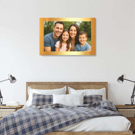 Custom Upload Your Photo to Blank Gold Background Leinwanddruck (Insitu (Schlafzimmer))