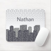 Custom Urban Cityscape Shades of Grey Personalised Mousepad (Mit Mouse)