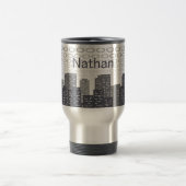 Custom Urban Cityscape Shades of Grey Personalised Reisebecher (Mittel)