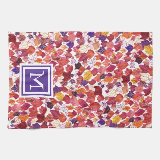 CUSTOM Ursprüngliche Fallende Blätter Wasserfarben Geschirrtuch (Horizontal)