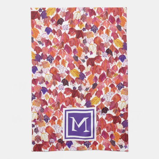 CUSTOM Ursprüngliche Fallende Blätter Wasserfarben Geschirrtuch (Vertikal)