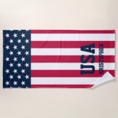 Custom US Flagge American Flag Beach Handtuch (Vorderseite)