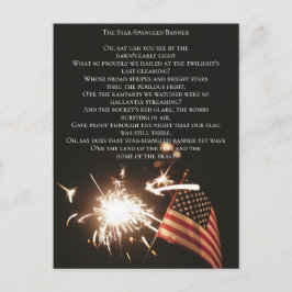 Custom USA Anthem Star Spangled Banner Texte Flag Postkarte