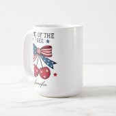 Custom USA Cherry Coquette Bow Tasse für Mitarbeit (Vorderseite Links)