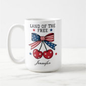 Custom USA Cherry Coquette Bow Tasse für Mitarbeit (Links)