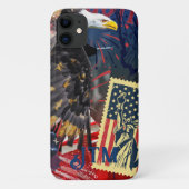 Custom Usa Eagle Briefmarke und Liberty Bell Case-Mate iPhone Hülle (Rückseite)