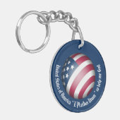 Custom USA Flag and Map Globe, Naturalisation Oath Schlüsselanhänger (Vorderseite links)