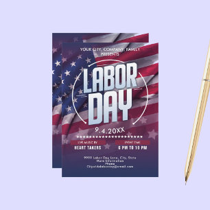 Custom USA Flag Labour Day Celebration Event Einladung