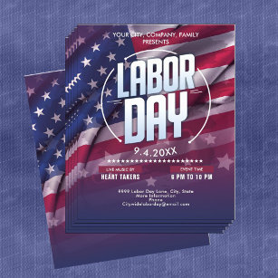 Custom USA Flag Labour Day Celebration Event Flyer