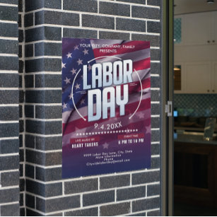 Custom USA Flag Labour Day Celebration Event Poster