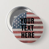 CUSTOM USA FLAG PATRIOTIC BIG BUTTON (Vorne & Hinten)