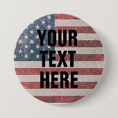CUSTOM USA FLAG PATRIOTIC BIG BUTTON (Vorderseite)
