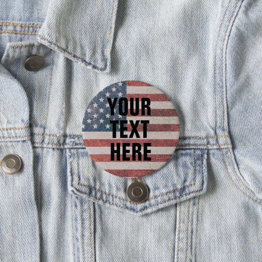 CUSTOM USA FLAG PATRIOTIC BIG BUTTON (Beispiel)