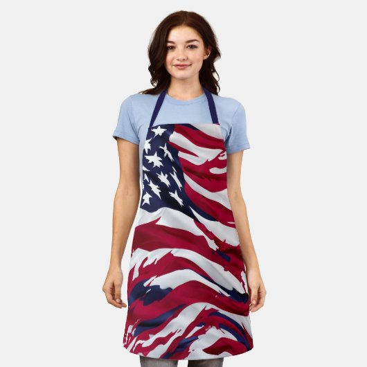 Custom USA Flag - Personalisierte Patriotic Vibes Schürze (Getragen)