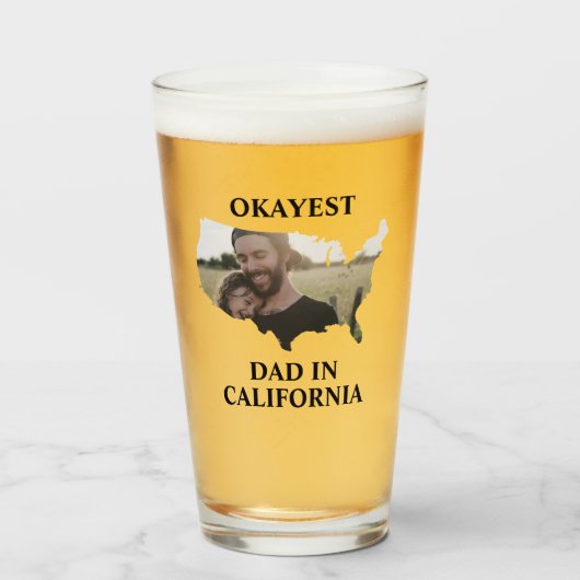 Custom USA Foto Tokest Papa Vathers Tag Glas (Vorne (Gefüllt))