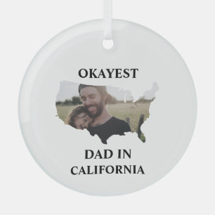 Custom USA Foto Tokest Papa Vathers Tag Ornament Aus Glas