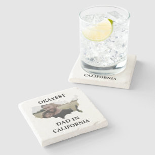 Custom USA Foto Tokest Papa Vathers Tag Steinuntersetzer