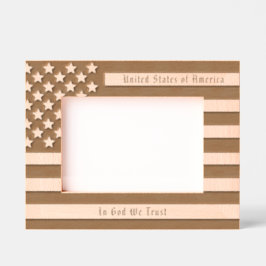 Custom USA Motto und American Flag Geätzte Rahmen