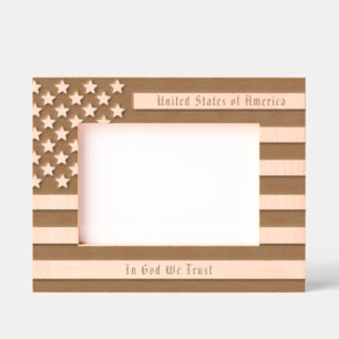 Custom USA Motto und American Flag Geätzte Rahmen