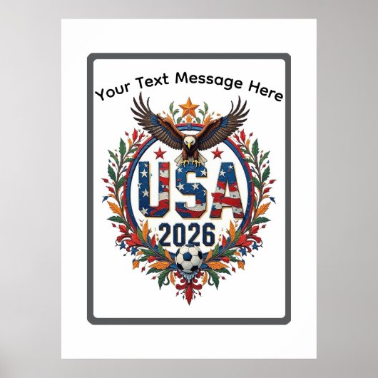 Custom USA National Soccer Bald Eagle Logo Poster (Vorne)