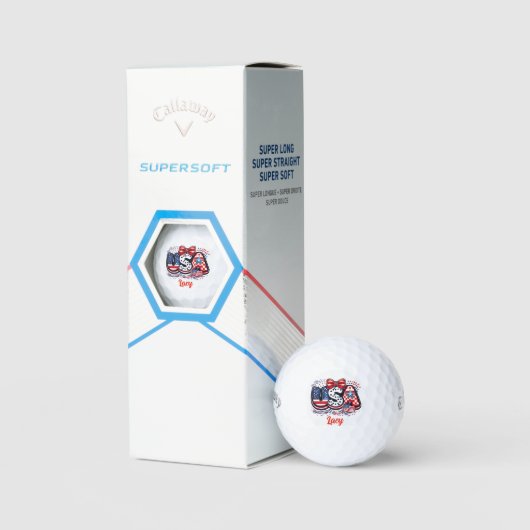 Custom USA Print - Personalisierter feministischer Golfball (Verpackung)