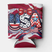 Custom USA Print - Retro Patriotic American Flag Dosenkühler (Vorderseite)