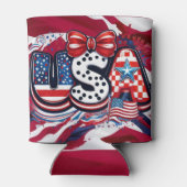 Custom USA Print - Retro Patriotic American Flag Dosenkühler (Rückseite)