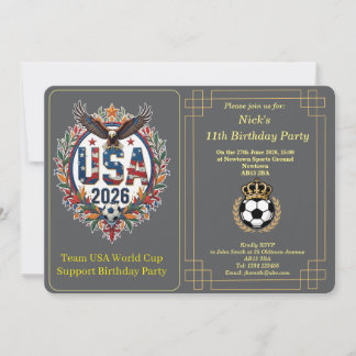 Custom USA Soccer Team Bald Eagle Birthday Invite Feiertagskarte