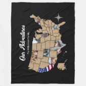 Custom USA Travel Map Foto Blanket Fleecedecke (Vorderseite)