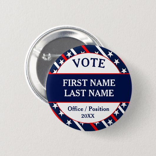 Custom USA Vote Kampagne Button (Vorne & Hinten)
