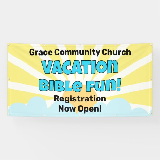 Custom Vacation Bible Fun Sunny Banner (Horizontal)