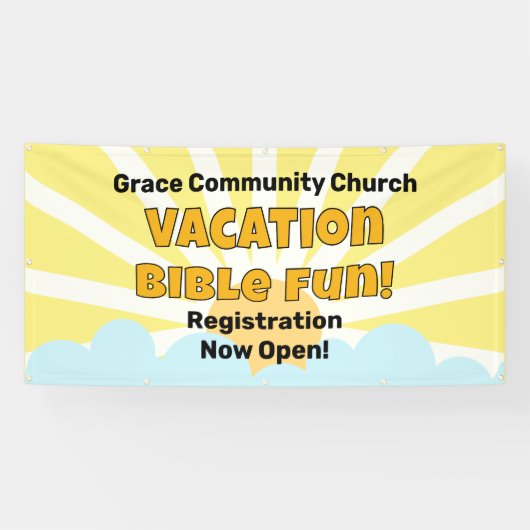 Custom Vacation Bible Fun Sunny Banner (Horizontal)
