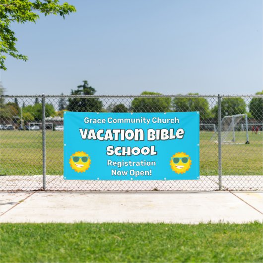 Custom Vacation Bible School Sunshine Banner (Insitu)