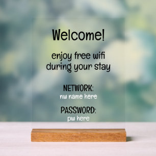 Custom Vacation Rentals Zuhause Wifi Anleitung Acrylschild