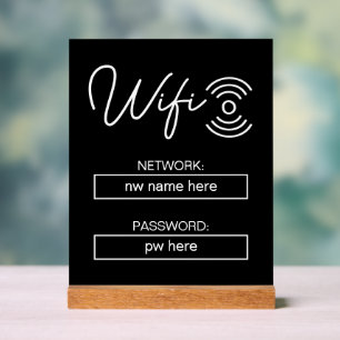 Custom Vacation Rentals Zuhause Wifi Anleitung Acrylschild